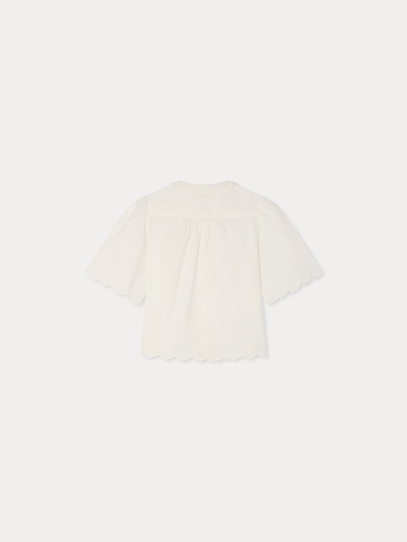 Lizea blouse with Peter Pan collar and broderie anglaise in organic cotton