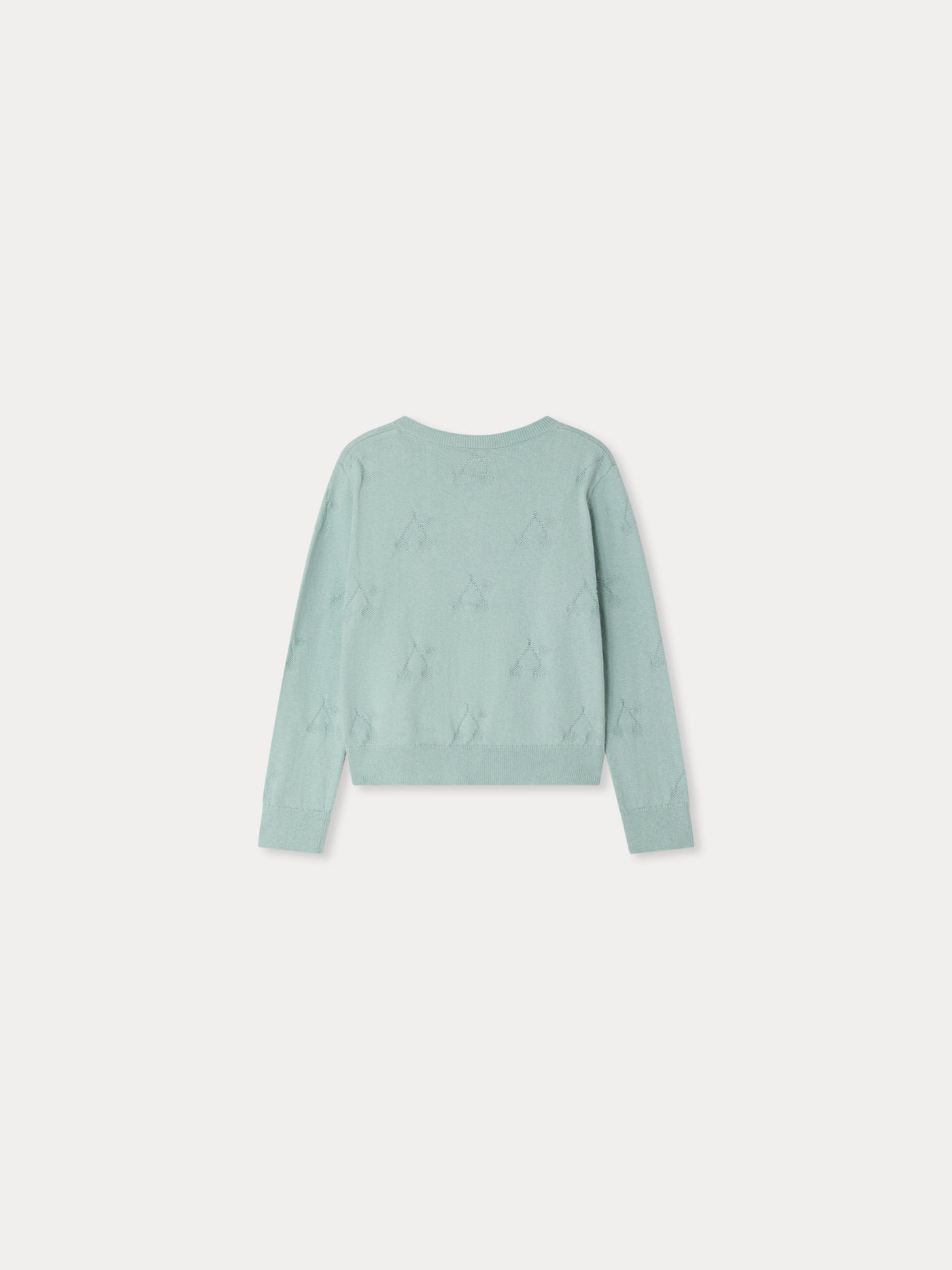 Lysia cardigan with a fancy cherry knit in organic cotton