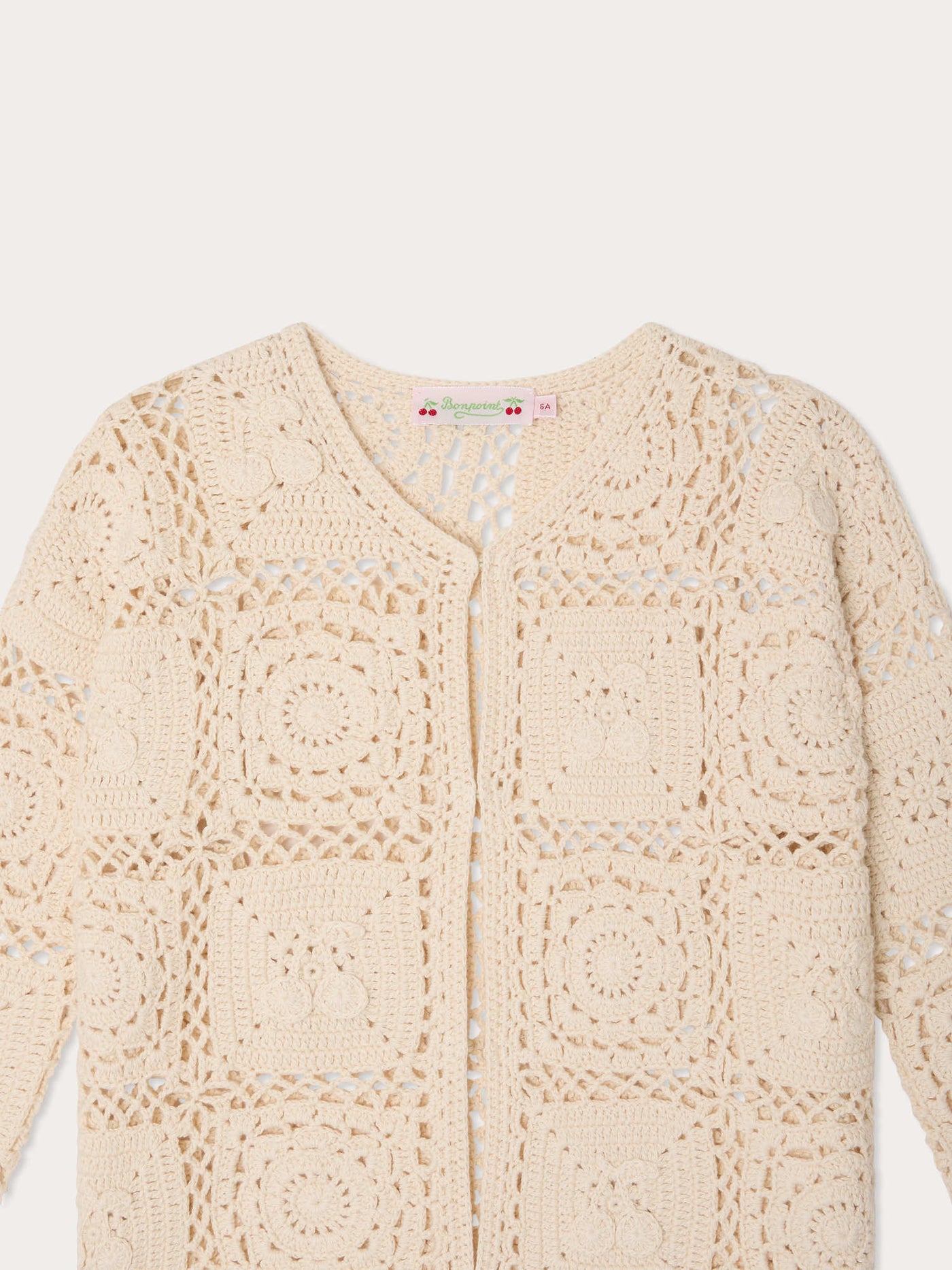 Lea-Marie hand-crocheted round neck cardigan