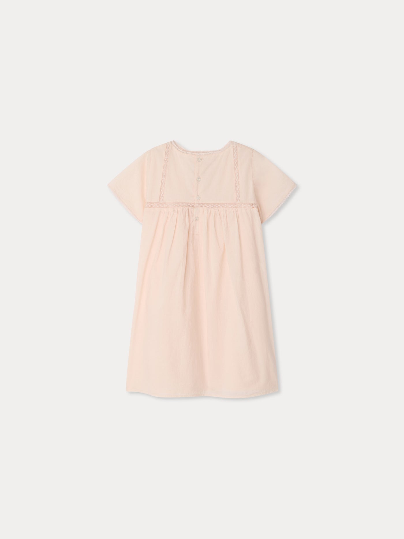 Lora dress in organic cotton and Calais lace