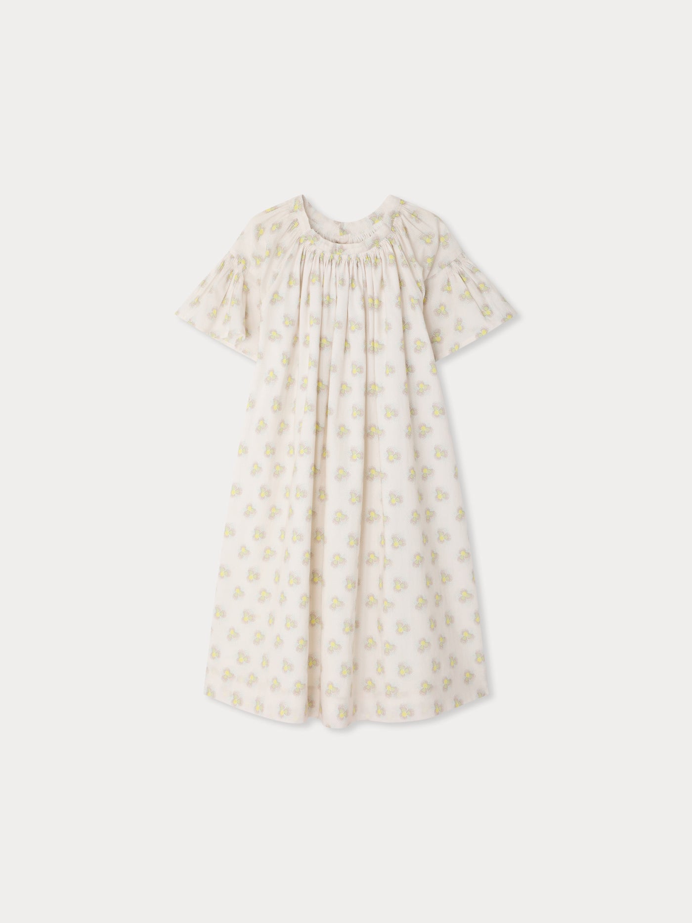 Cyliane smocked dress in organic cotton