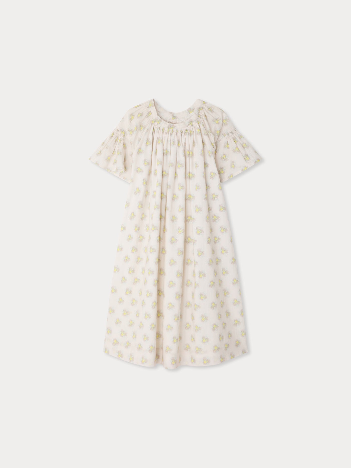 Cyliane smocked dress in organic cotton