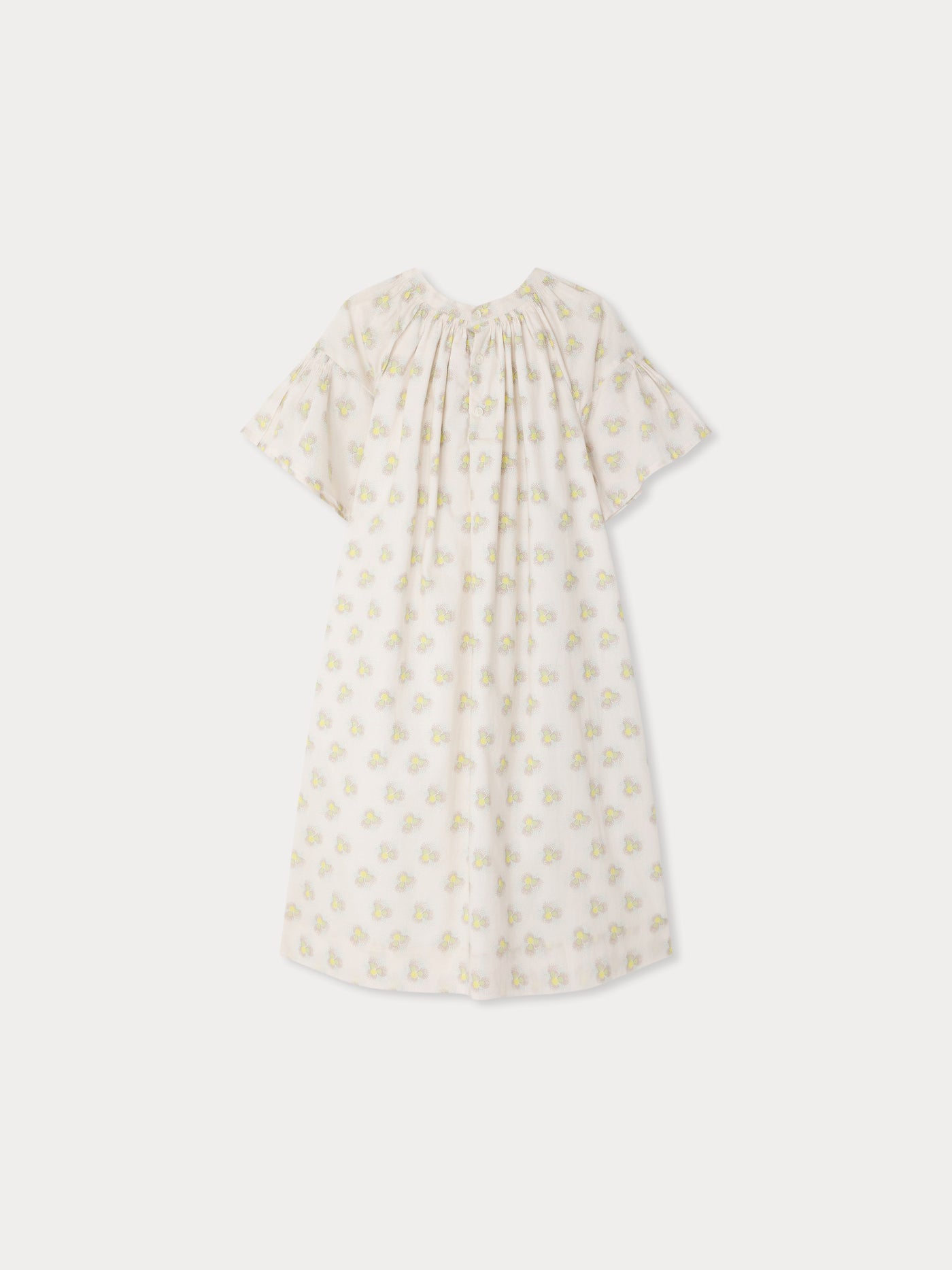 Cyliane smocked dress in organic cotton