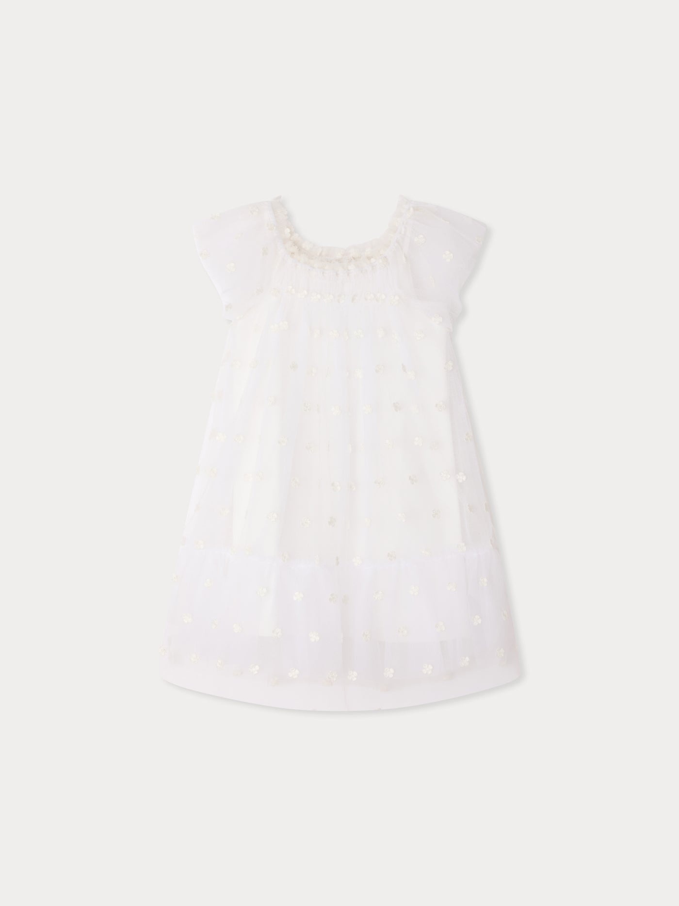 Lisabeth dress in tulle embroidered with flowers