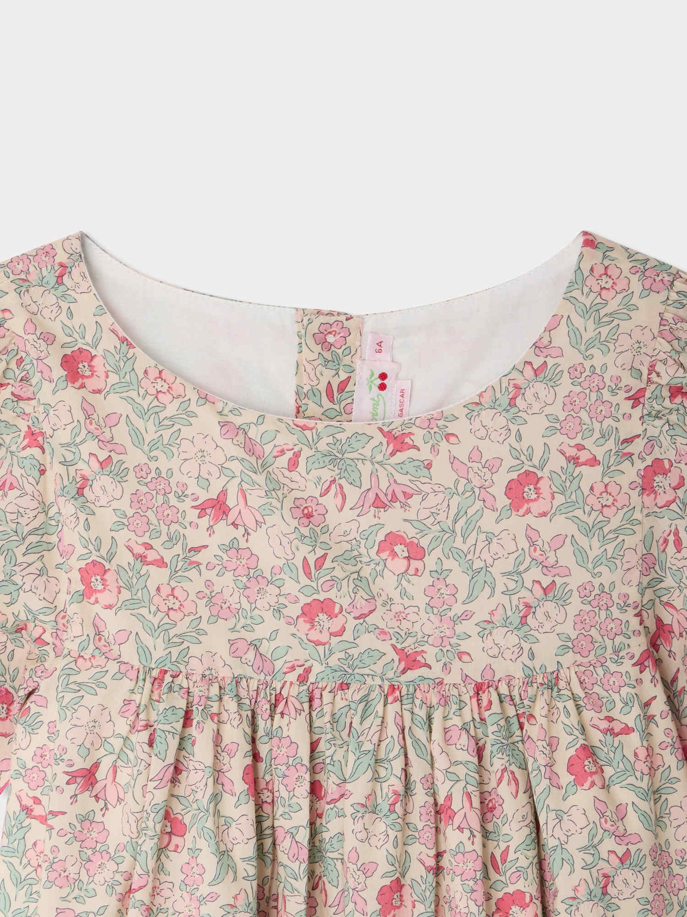 Lysiane dress with English embroidery in Liberty organic cotton fabric