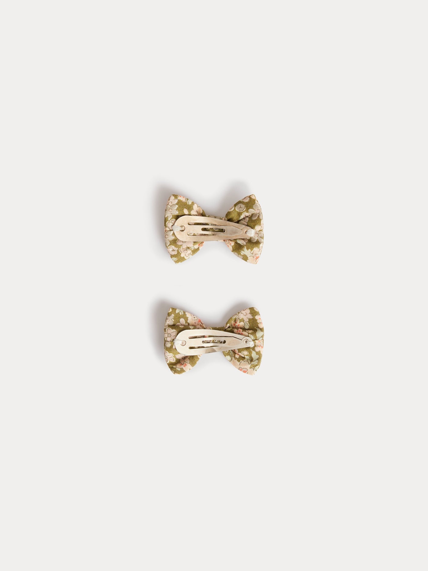 Miniclic hair clips in Liberty lime green organic cotton fabric