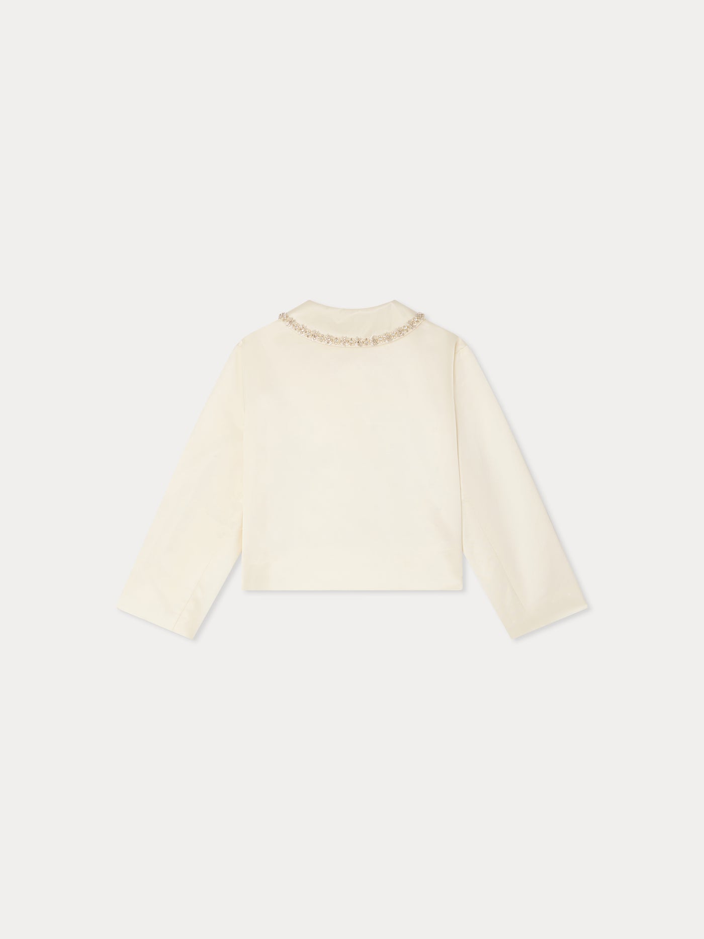 Laelia jacket with hand-embroidered rhinestones and pearls in organic cotton and viscose