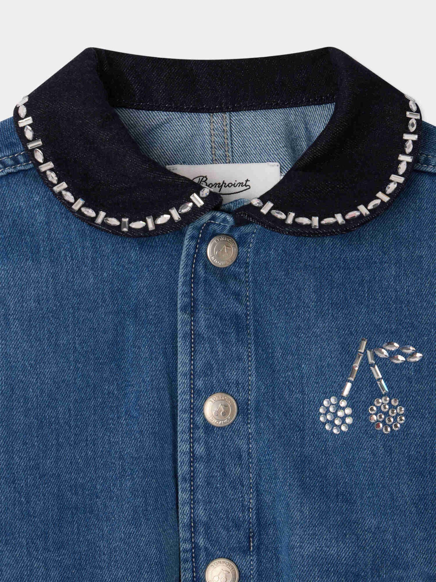 Lala denim jacket with rhinestones