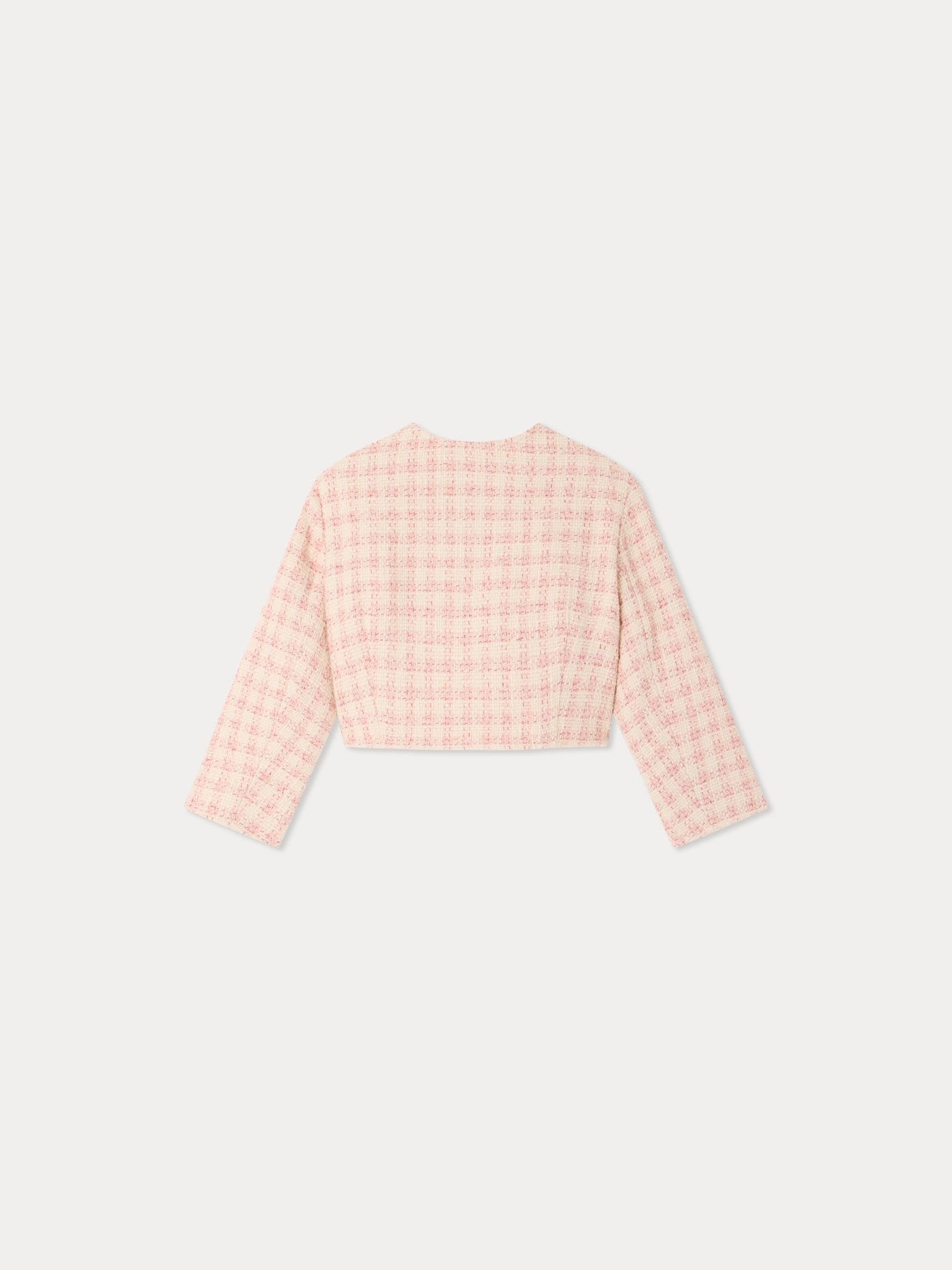 Tabitha jacket in powder pink tweed