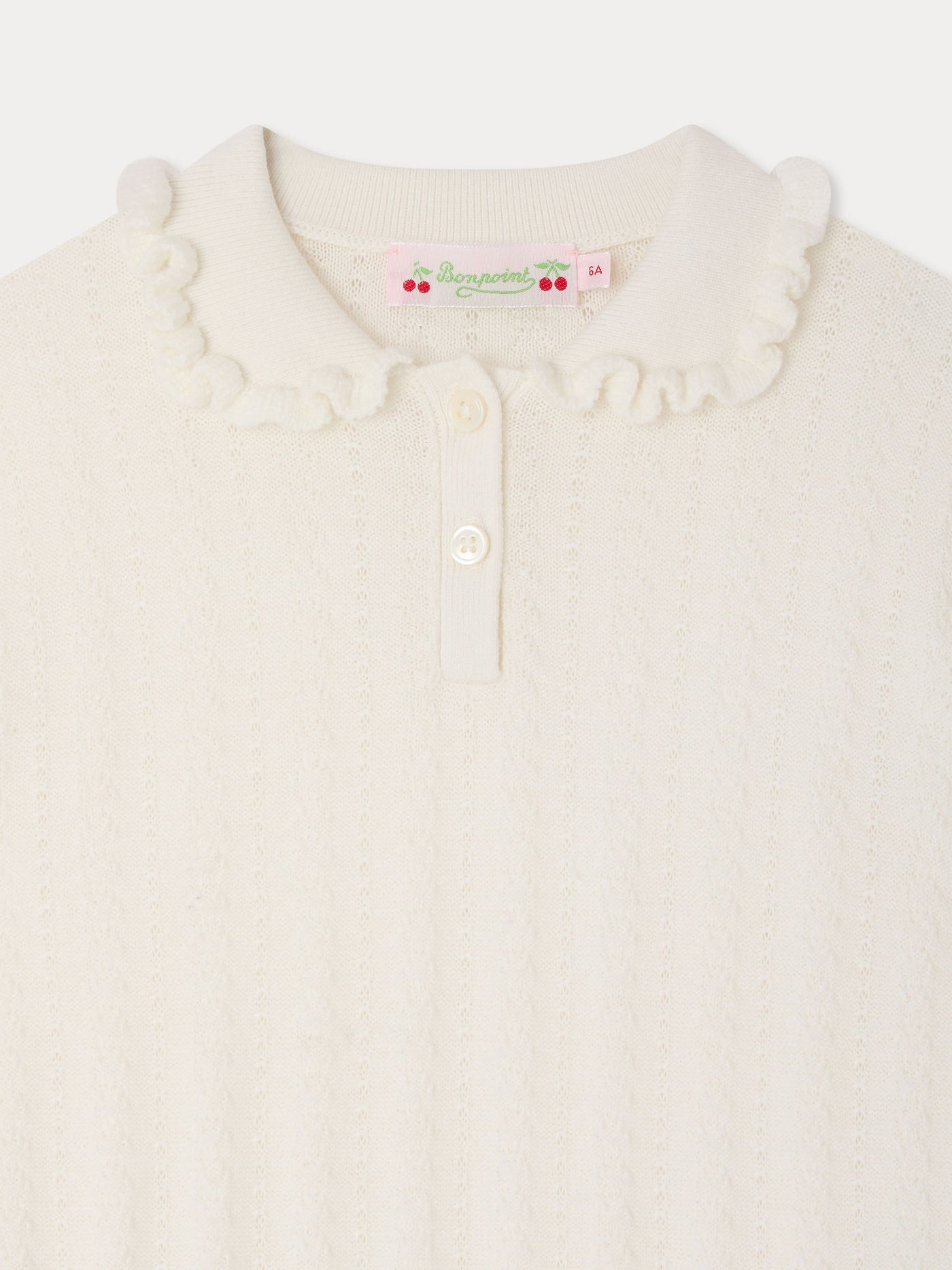 Landry pointelle knit sweater in organic cotton