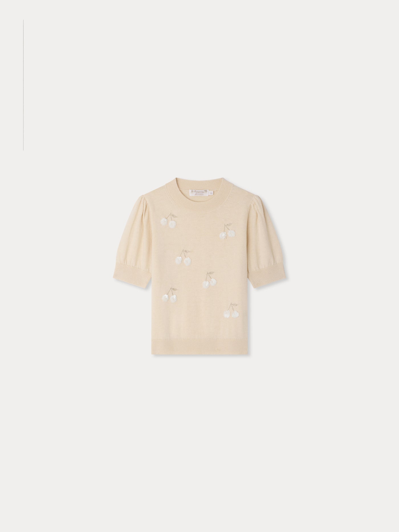 Leola sweater with hand-embroidered sequins and balloon sleeves