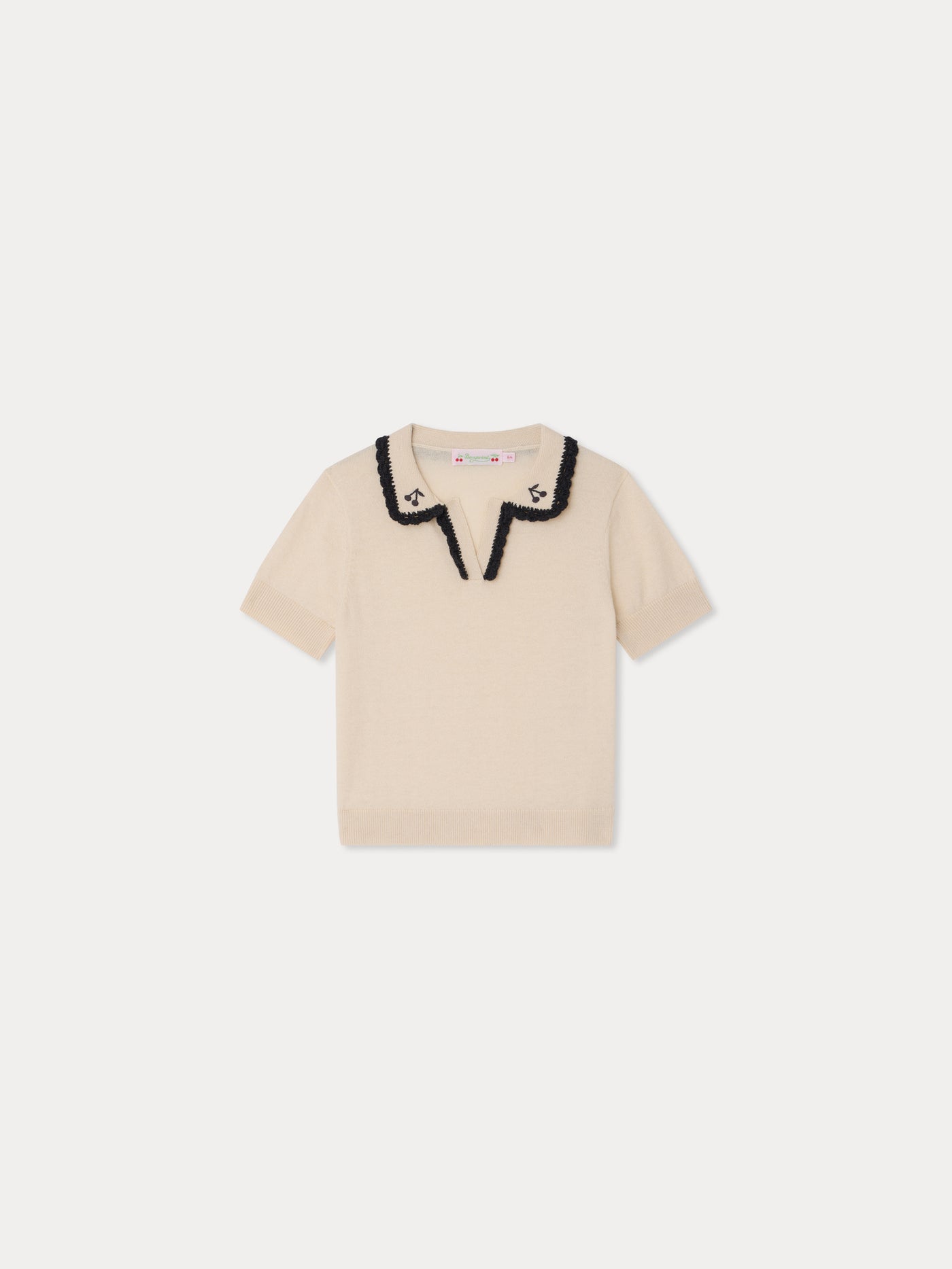 Lisette sweater with hand-embroidered collar