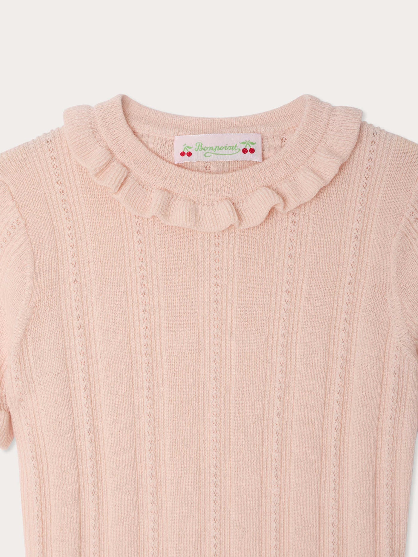 Lucie ruffled sweater in wool and silk