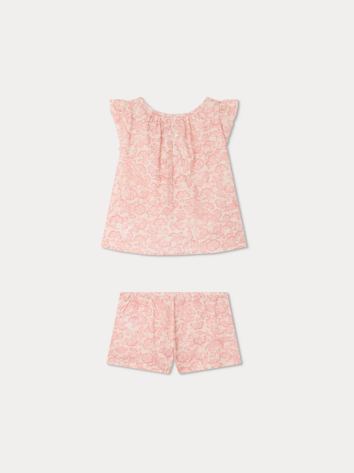 Ailette pyjamas with ruffles in organic cotton