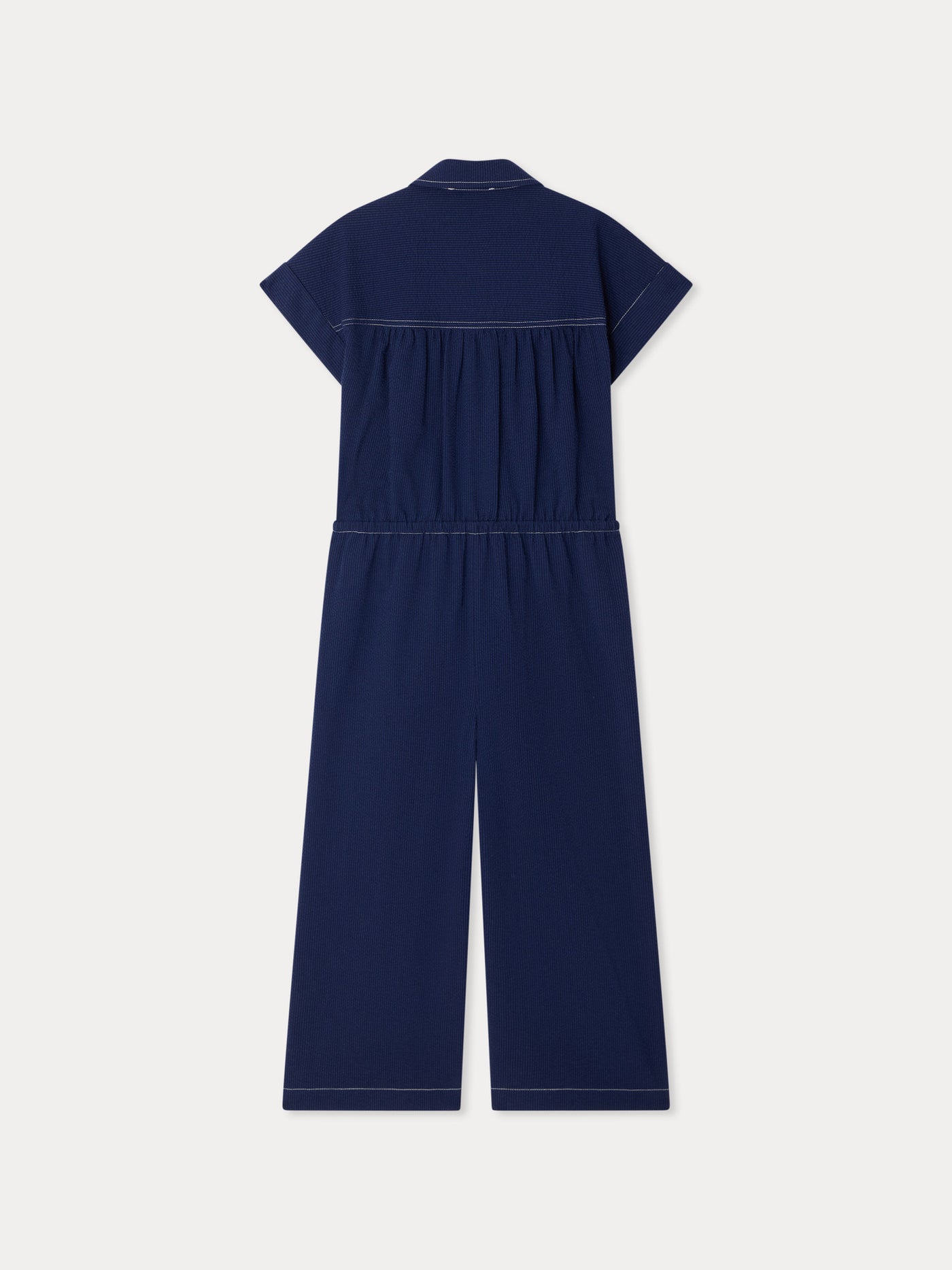 Lania striped jumpsuit in organic cotton seersucker