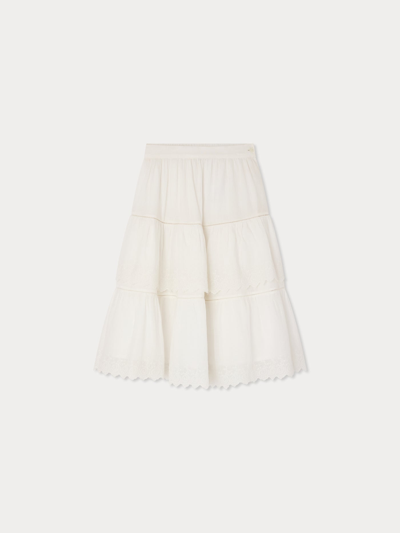 Lavona skirt with broderie anglaise in organic cotton