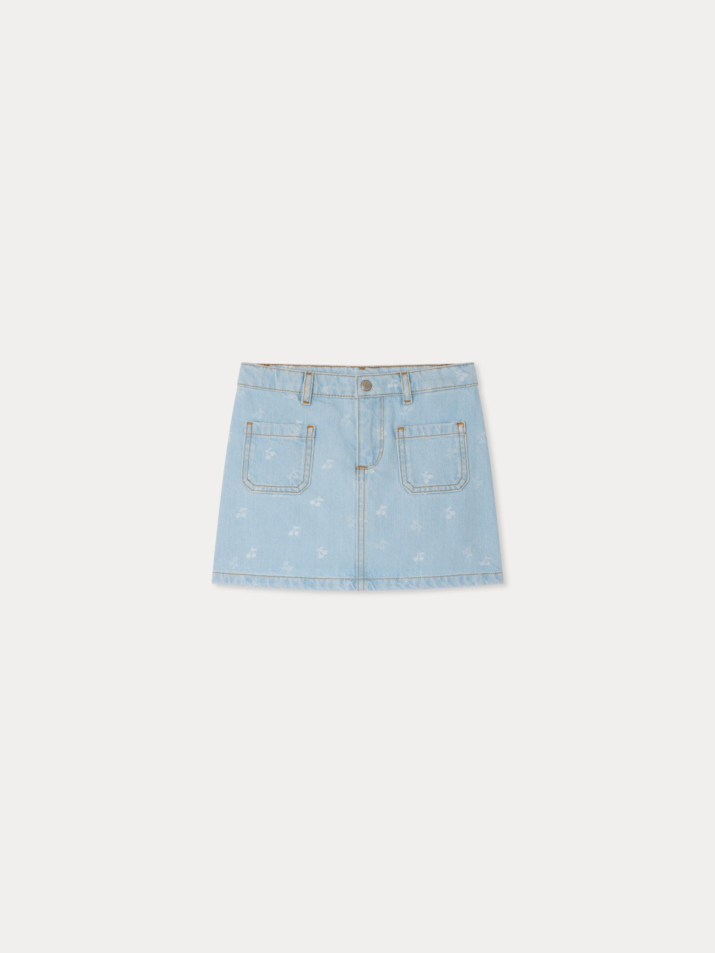 Tison skirt in cherry jacquard denim