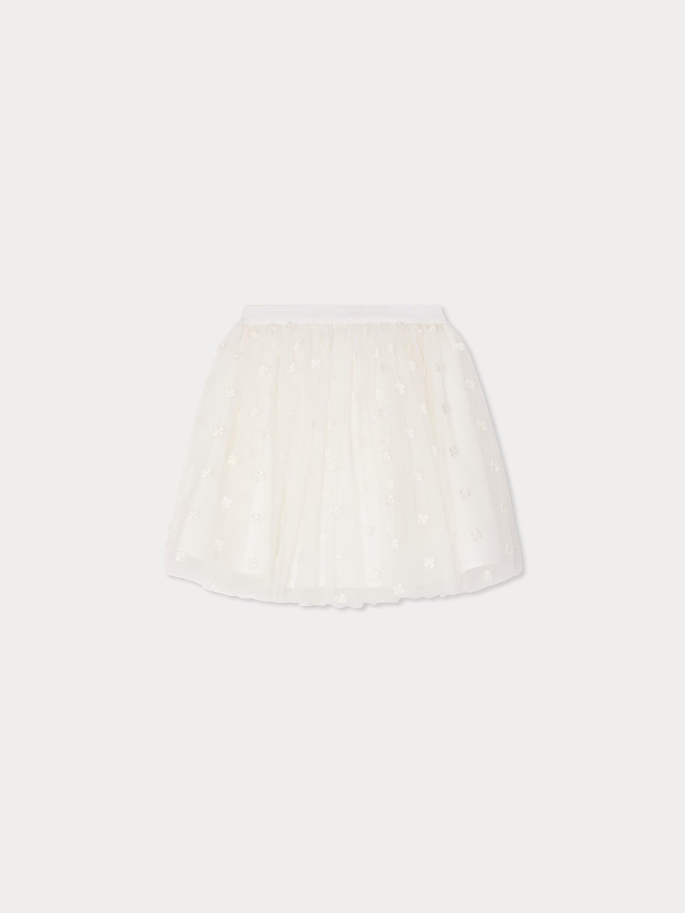 Pois skirt in embroidered tulle with flowers