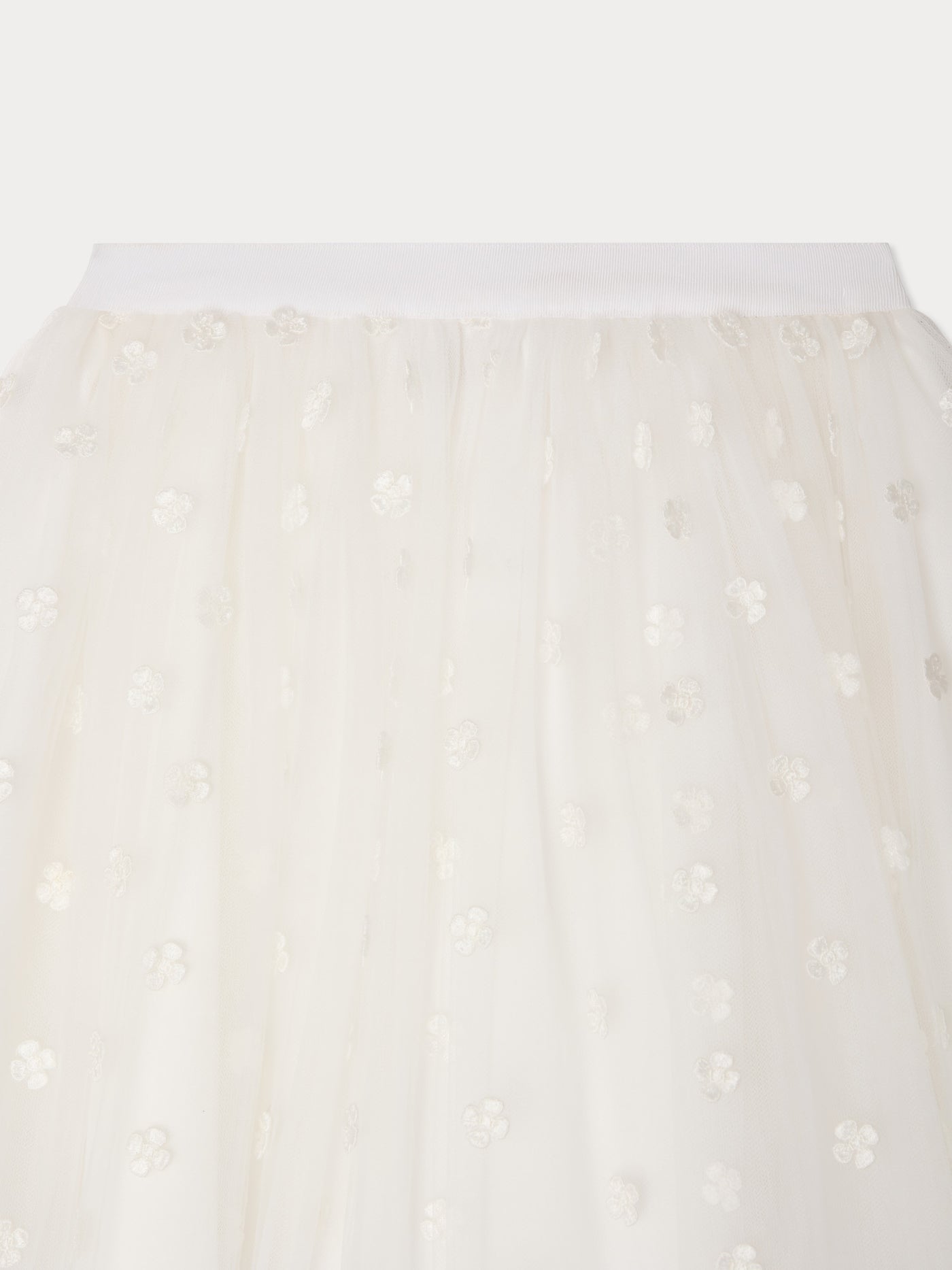 Pois skirt in embroidered tulle with flowers