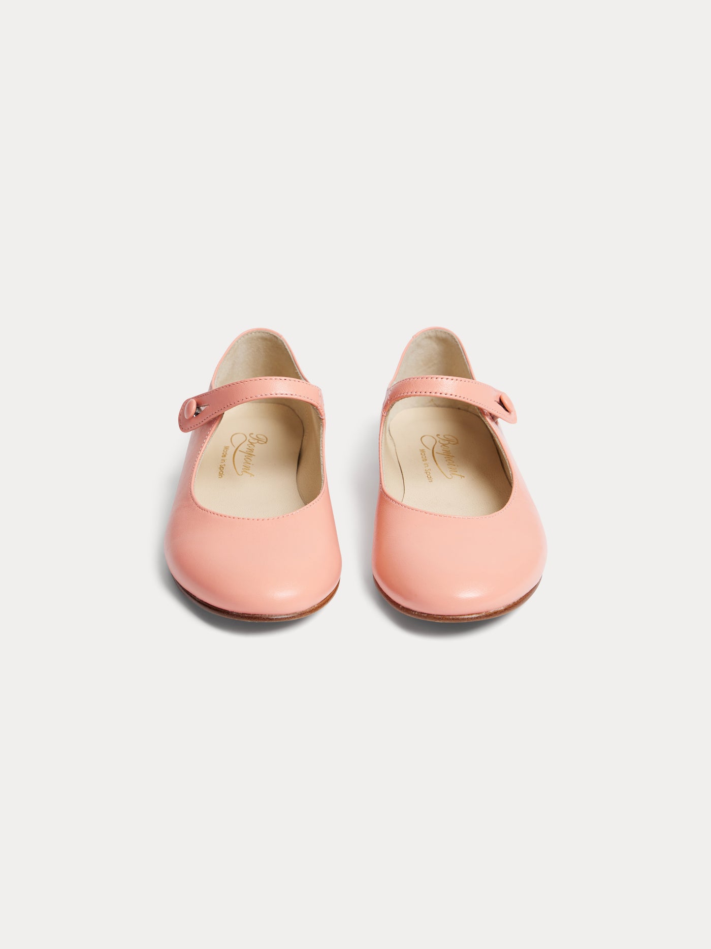 Ella coral leather ballerina flats