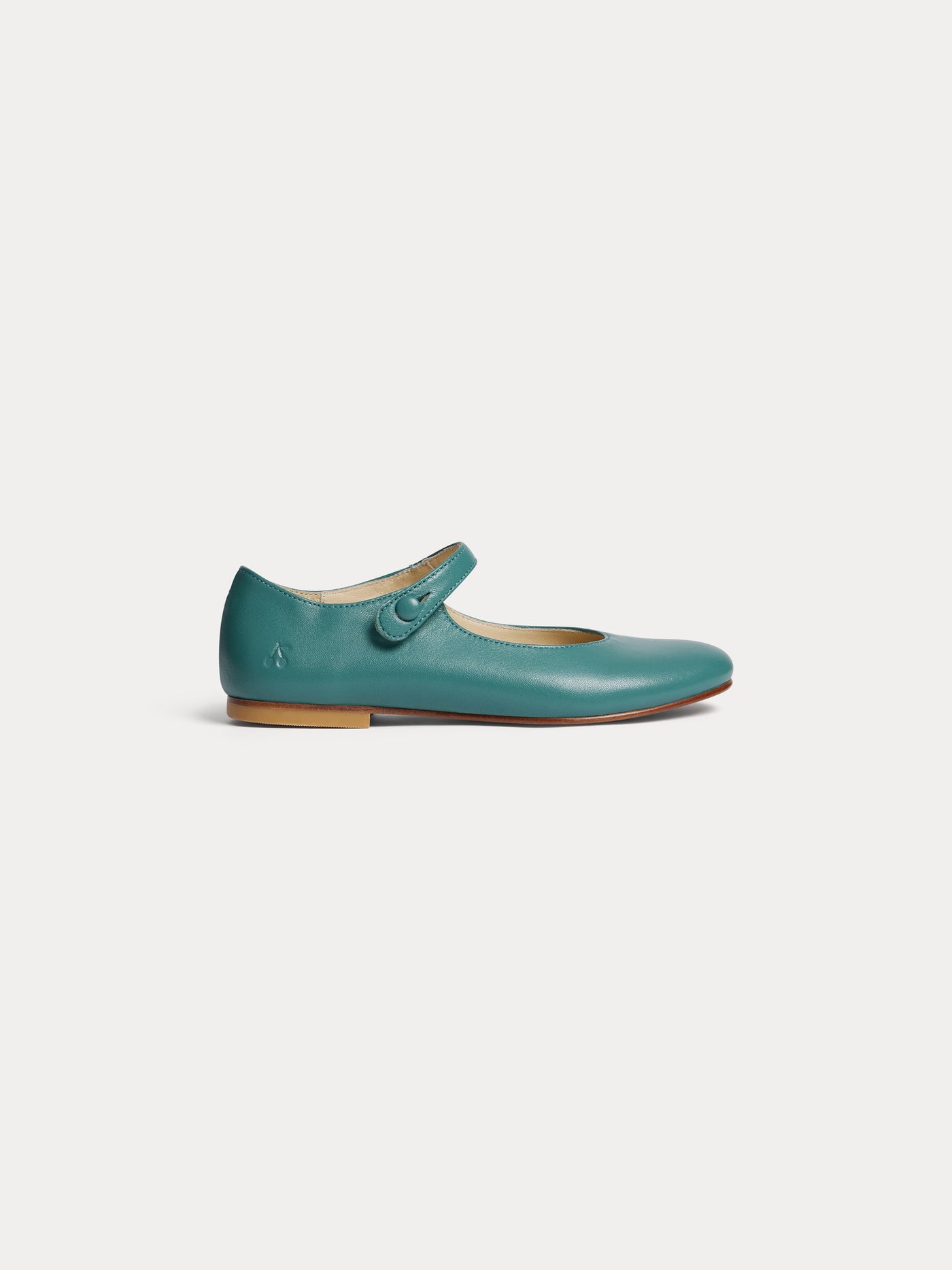 Ella ballerina flats in slate green leather