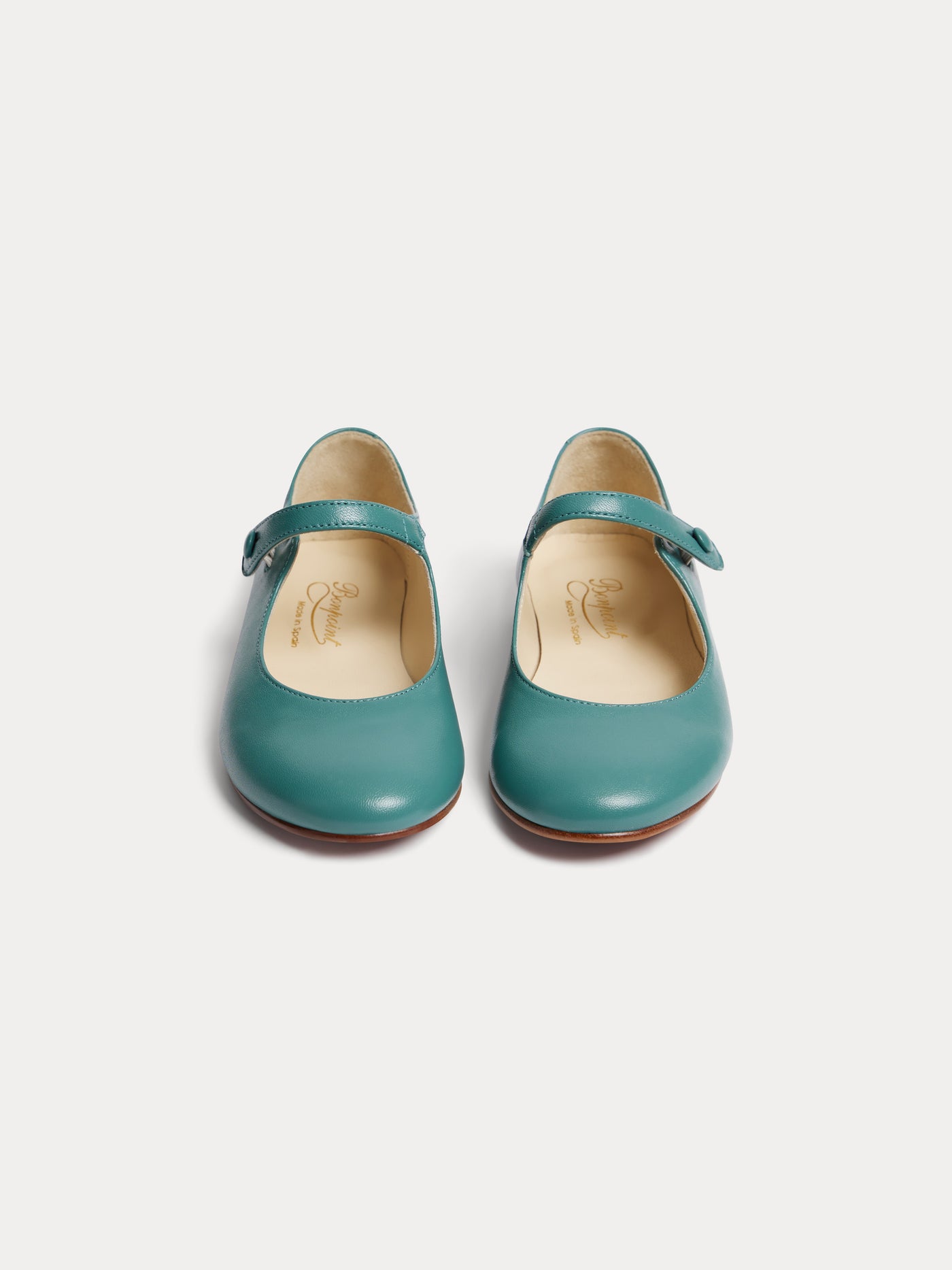 Ella ballerina flats in slate green leather