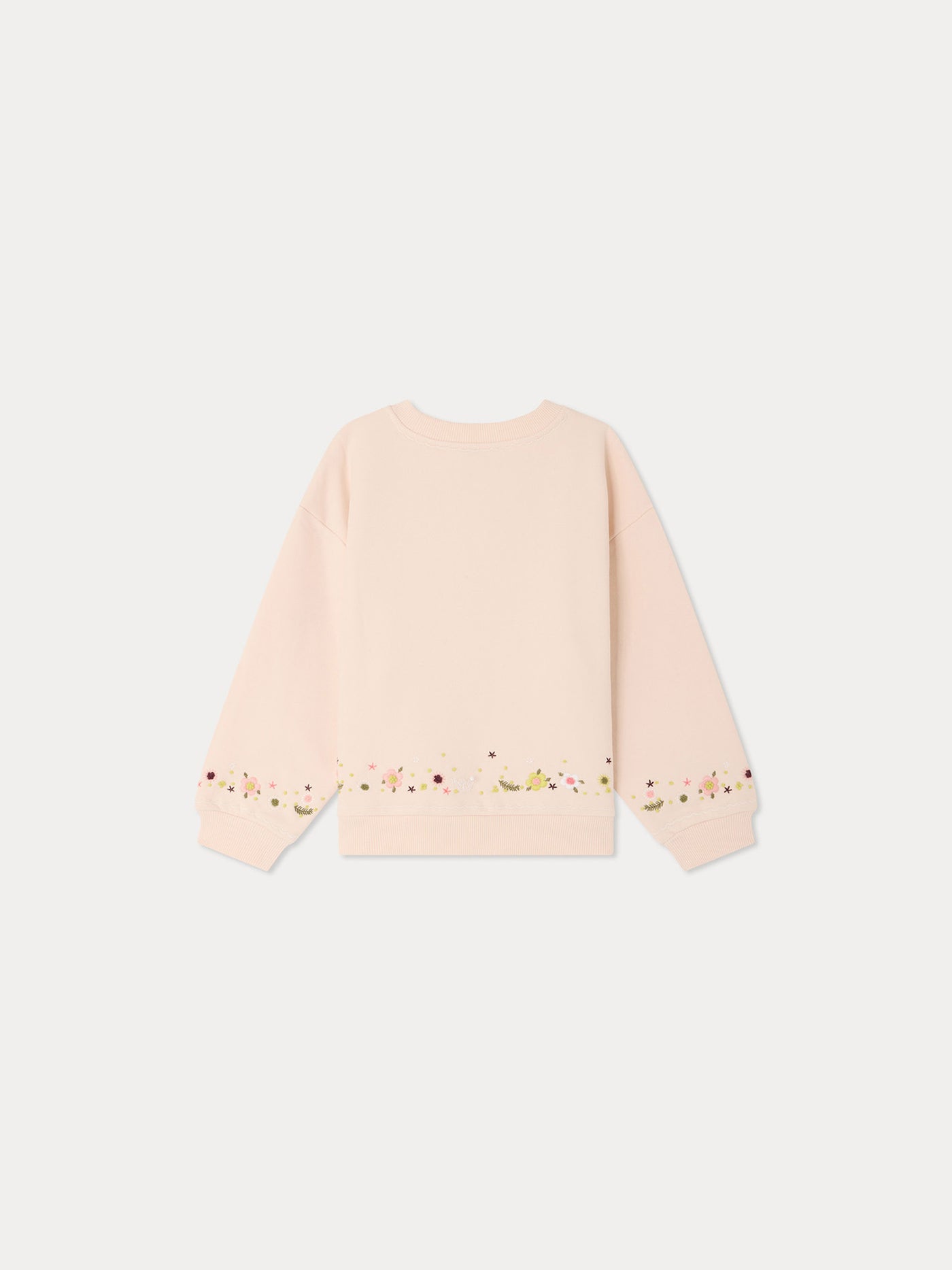 Dolores sweatshirt with hand-embroidered flowers in organic cotton