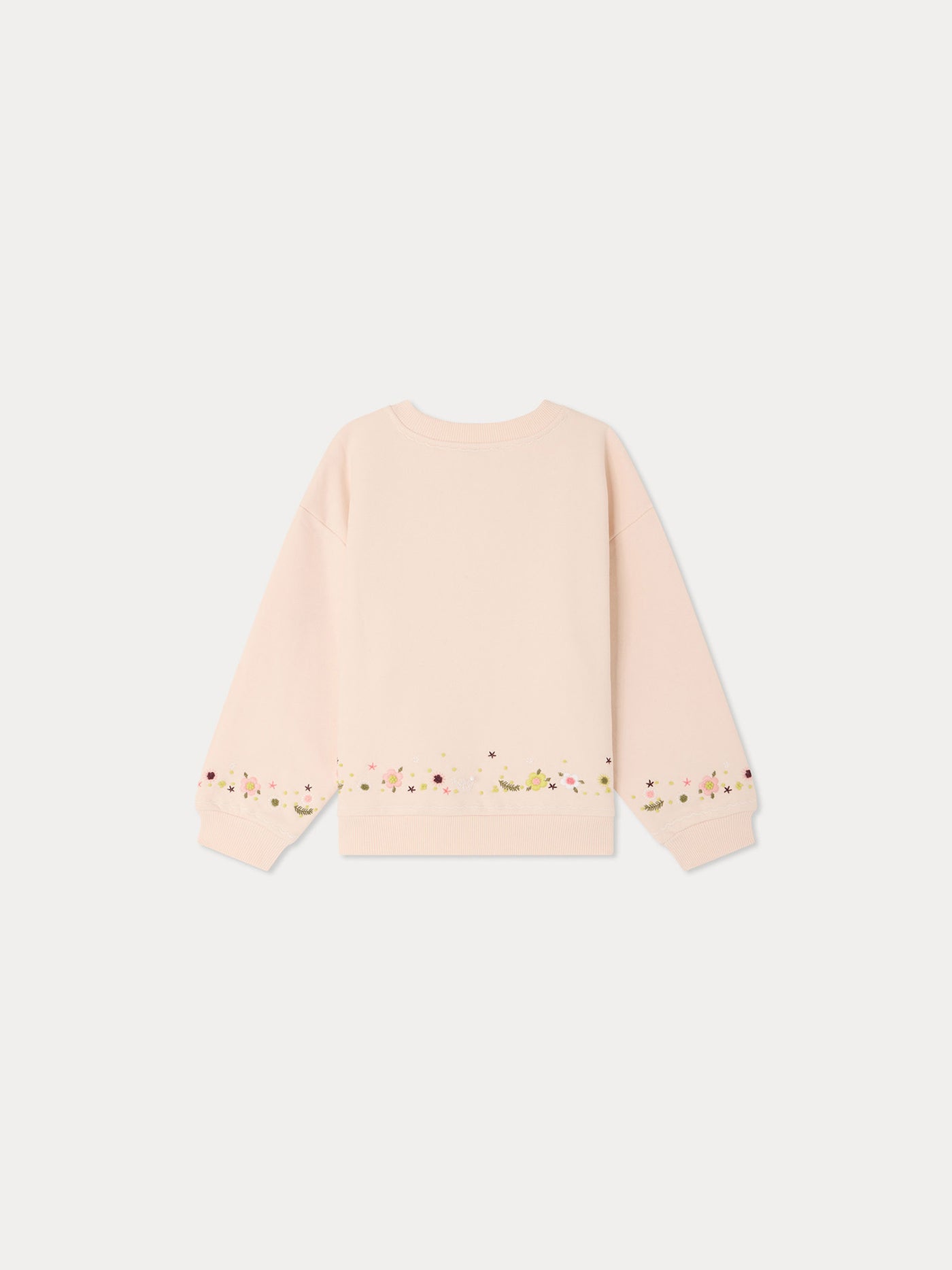 Dolores sweatshirt with hand-embroidered flowers in organic cotton