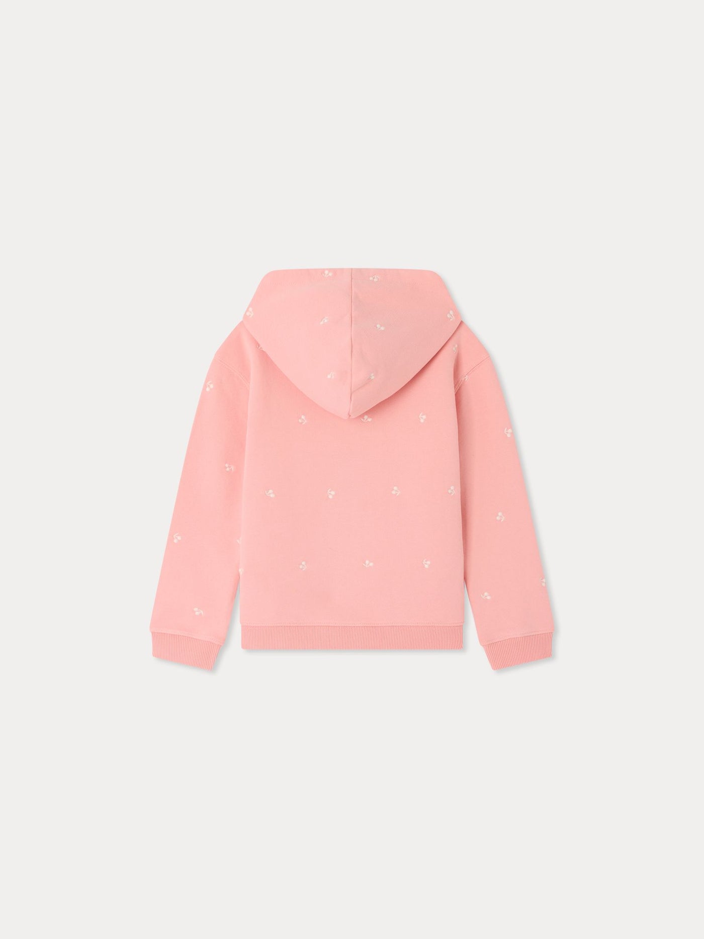 Talent hoodie with embroidered cherries in organic cotton