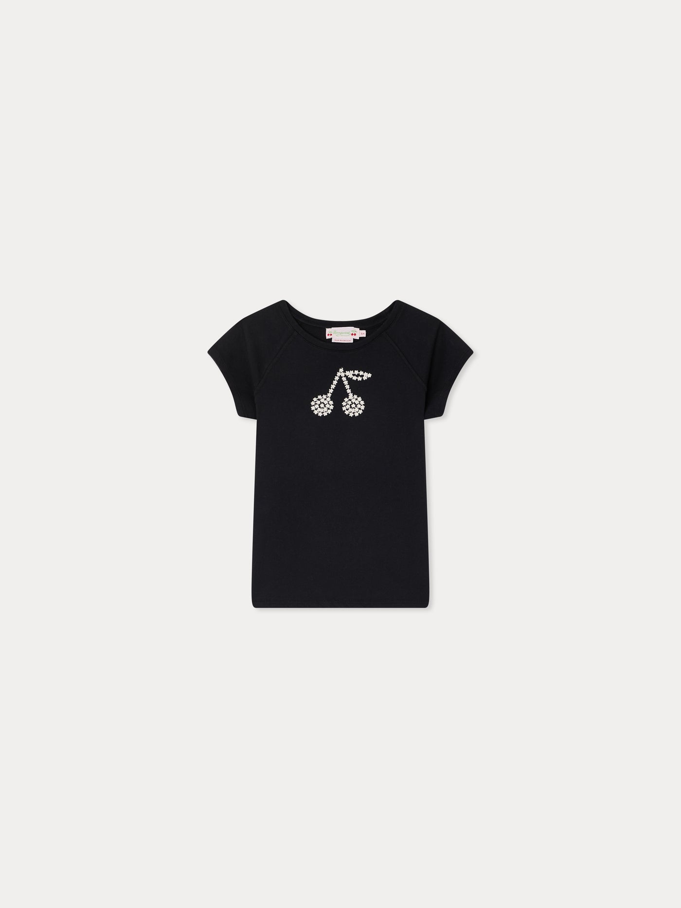 Asmae t-shirt embroidered with cherries in organic cotton