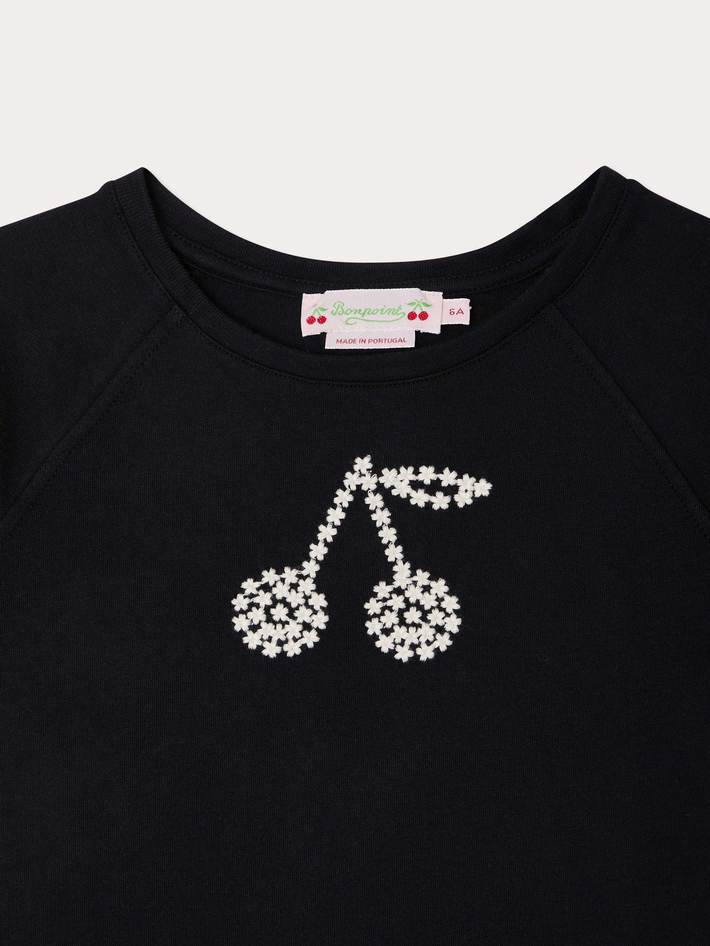 Asmae t-shirt embroidered with cherries in organic cotton