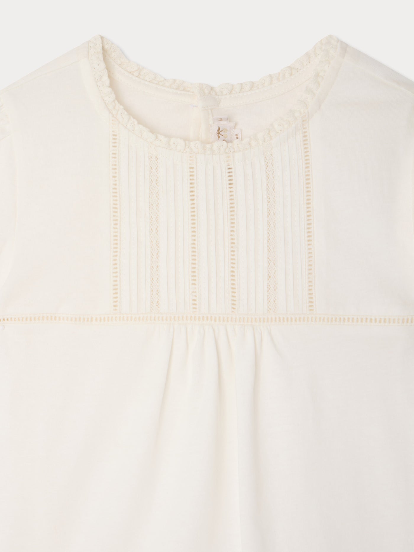 Capricia T-shirt with lace panel in organic cotton
