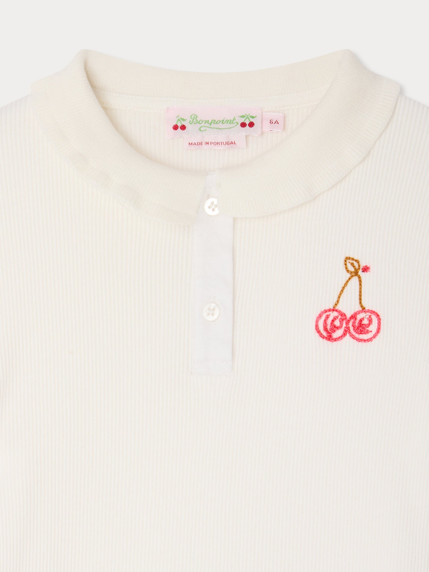 Gina cherry embroidered t-shirt in organic cotton