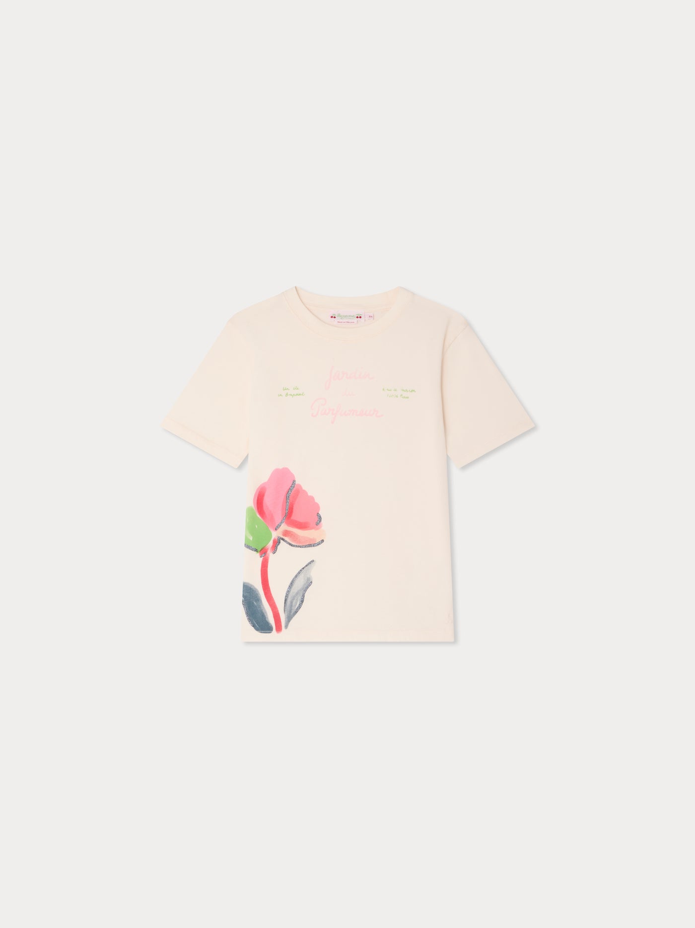 Thida T-shirt with "jardin du parfumeur" print in organic cotton