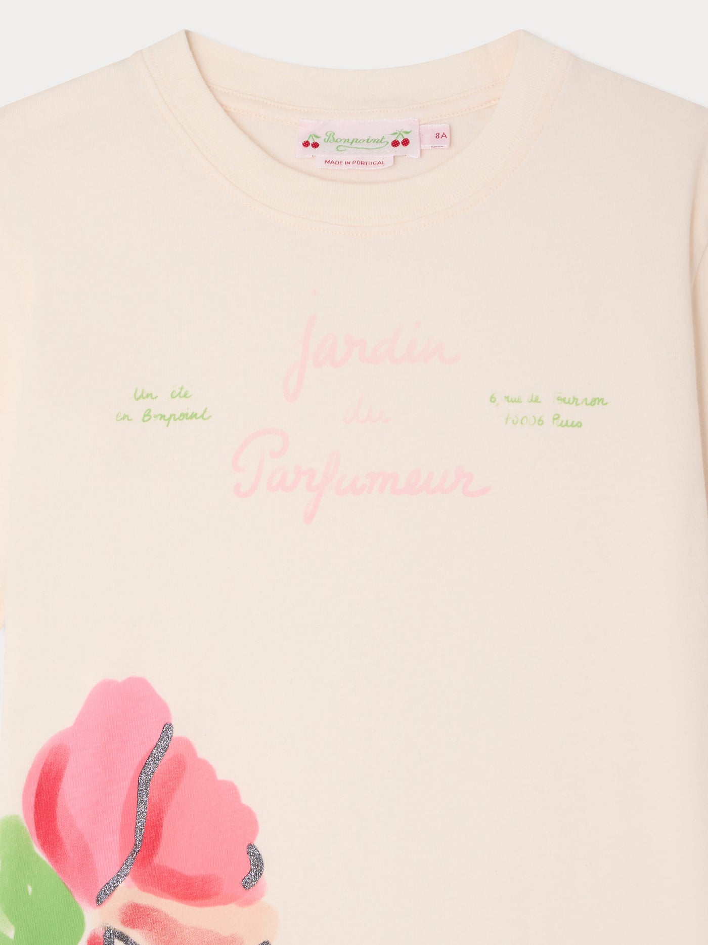 Thida T-shirt with "jardin du parfumeur" print in organic cotton