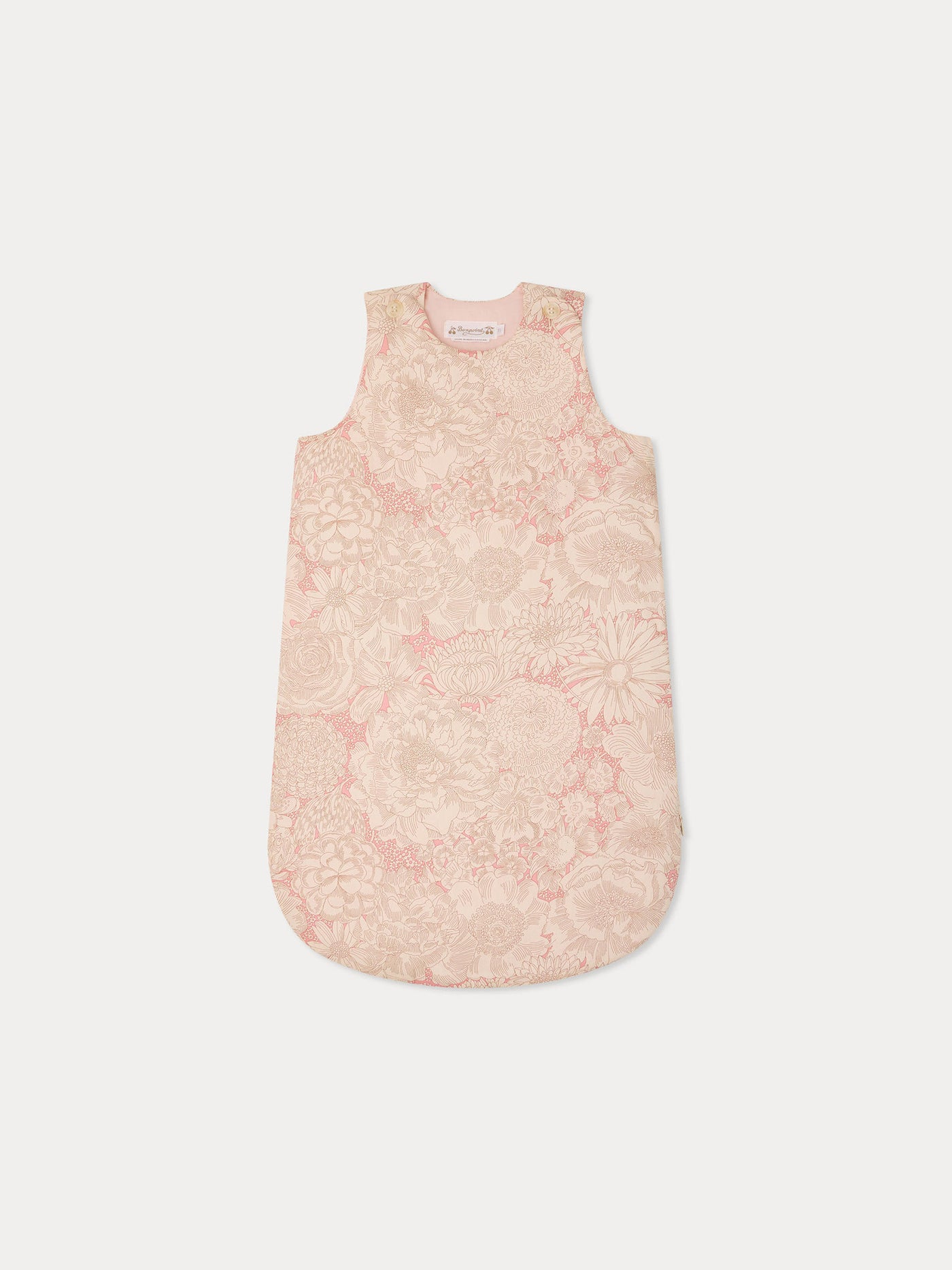 Joujou pink sleeping bag in Liberty fabric and organic cotton