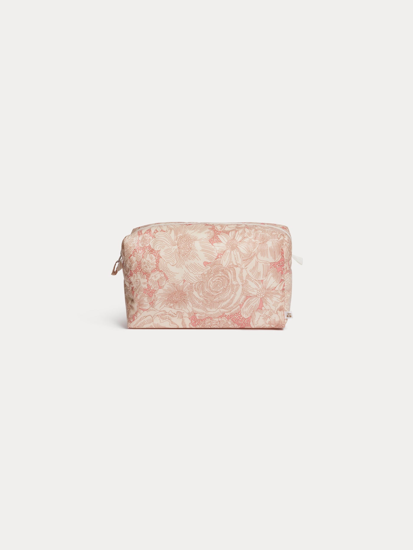 Pink quilted pouch in Liberty organic cotton fabric