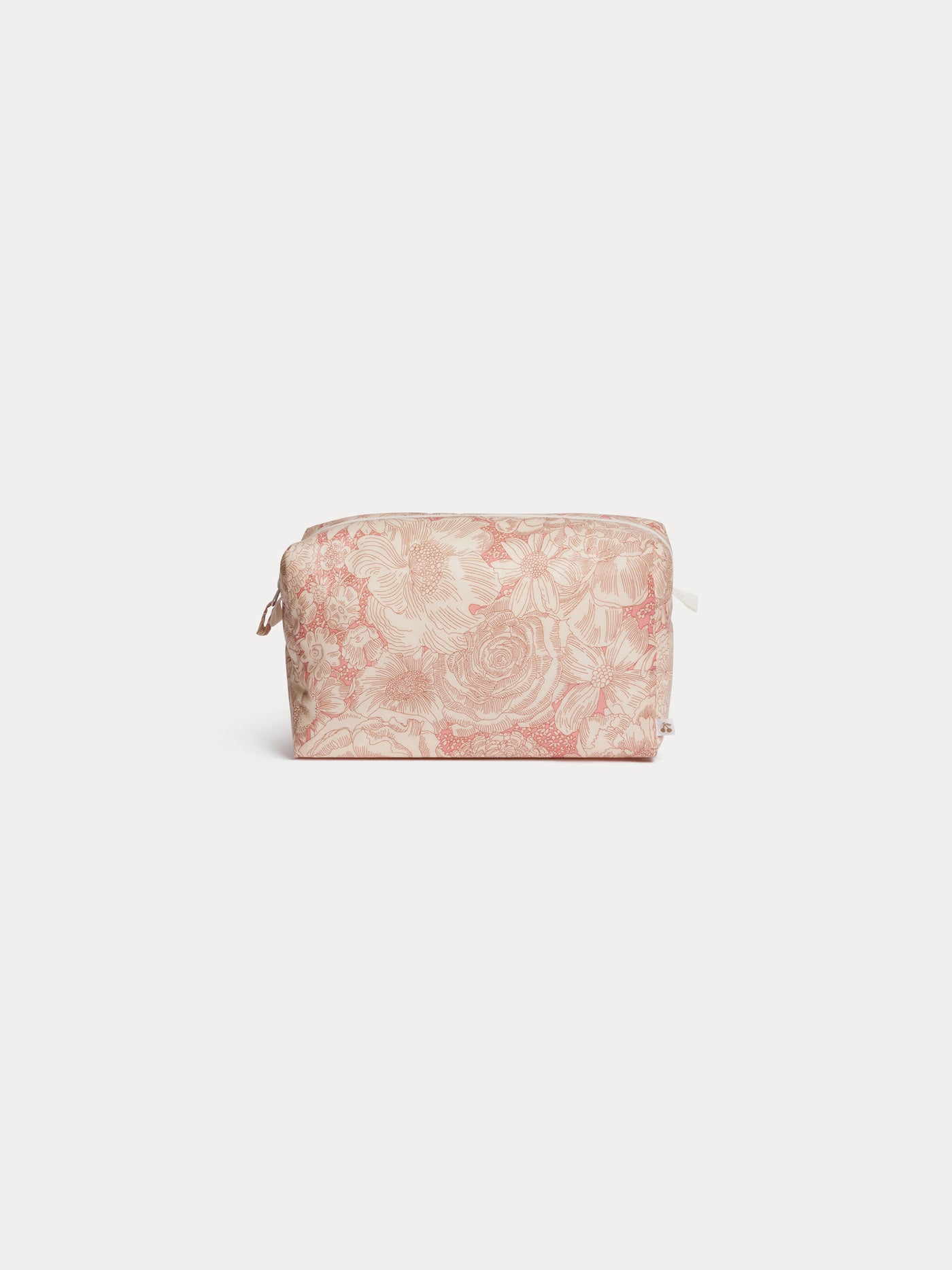 Pink quilted pouch in Liberty organic cotton fabric