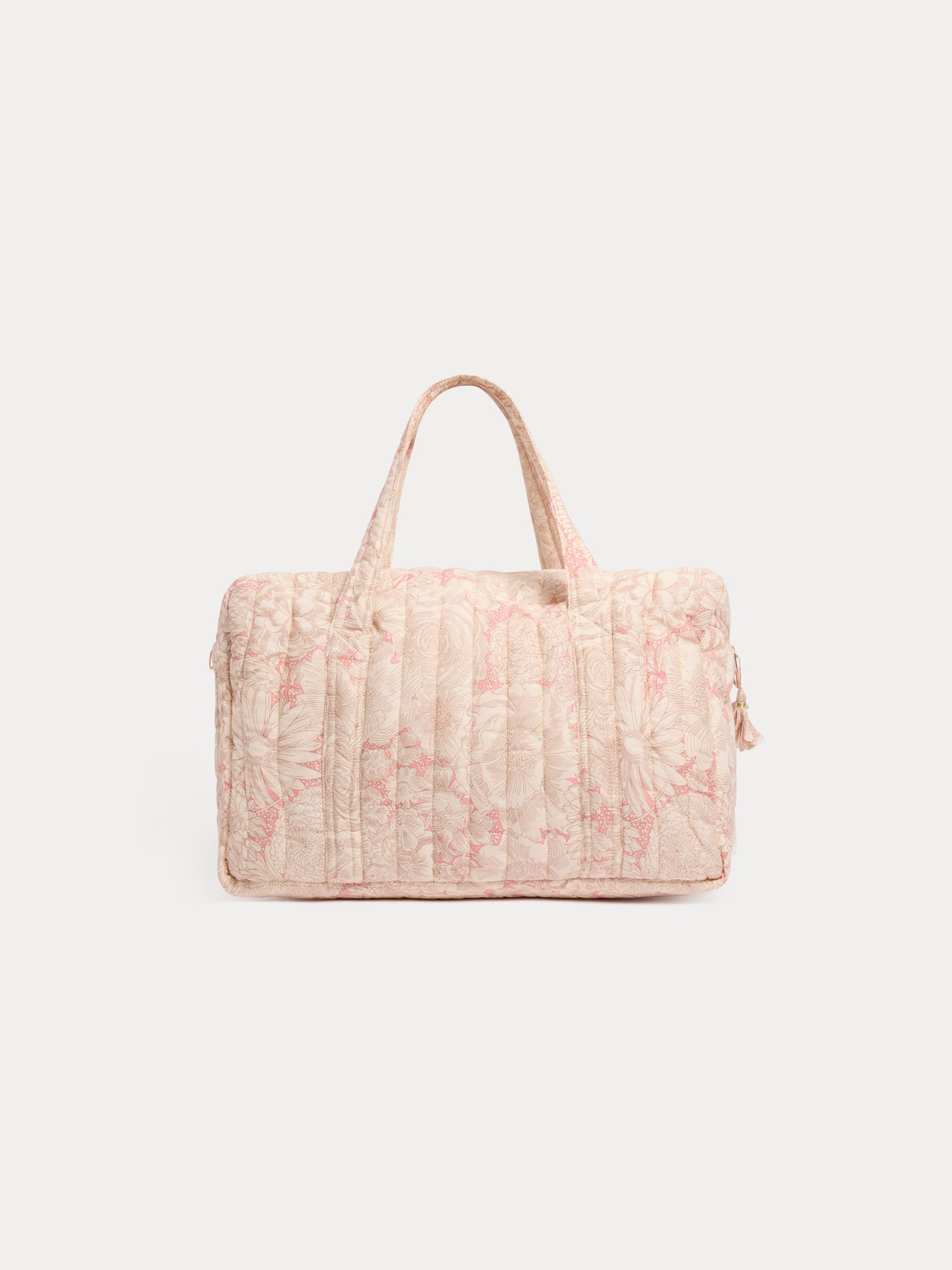 Quilted Piou pink changing bag in Liberty organic cotton fabric