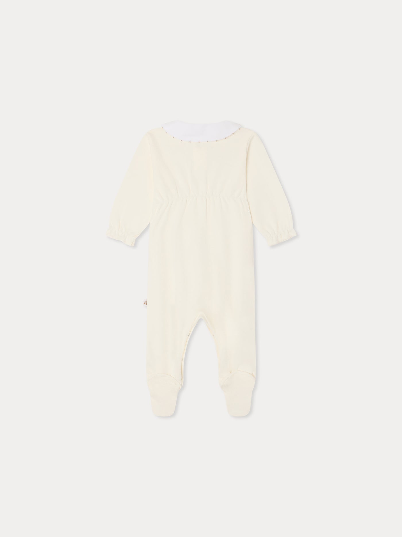Tintina pyjamas with hand-embroidered stars and organic cotton pointelle knit