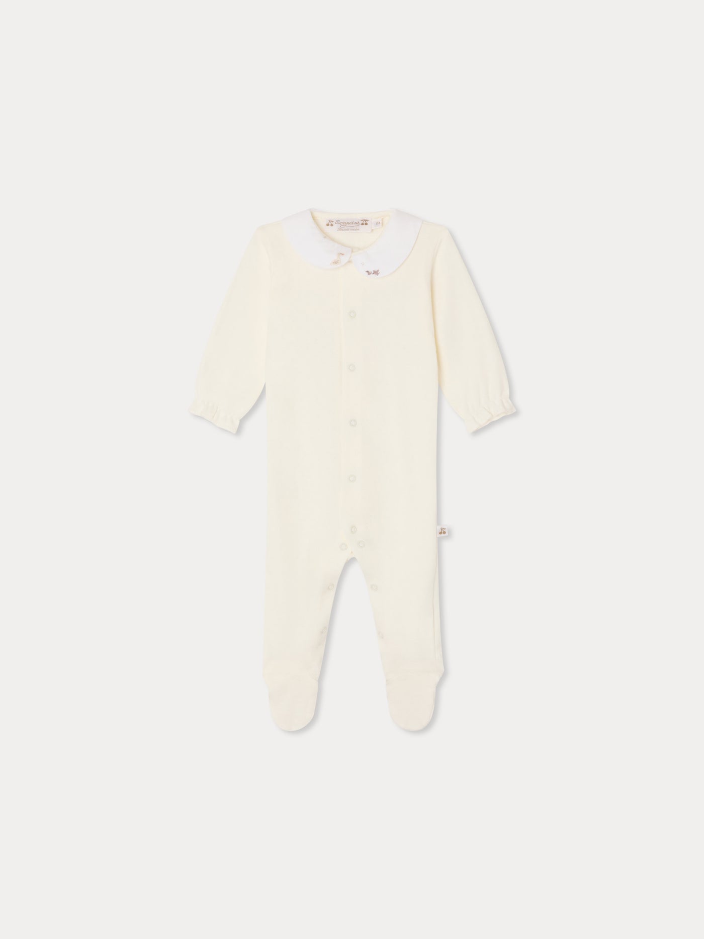 Tintina pyjamas with hand-embroidered swans and organic cotton pointelle knit
