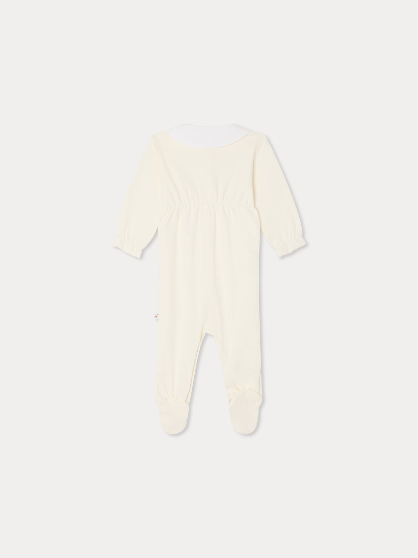 Tintina pyjamas with hand-embroidered swans and organic cotton pointelle knit