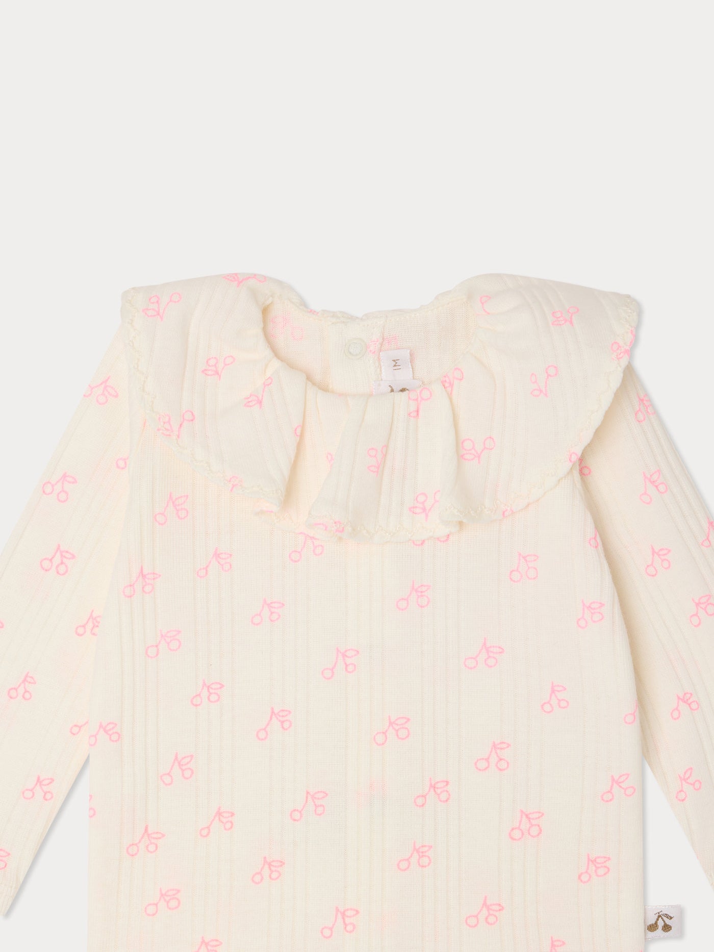 Jelsia cherry print set in organic ribbed cotton