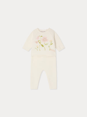 Loani hand-embroidered set in organic cotton and cashmere
