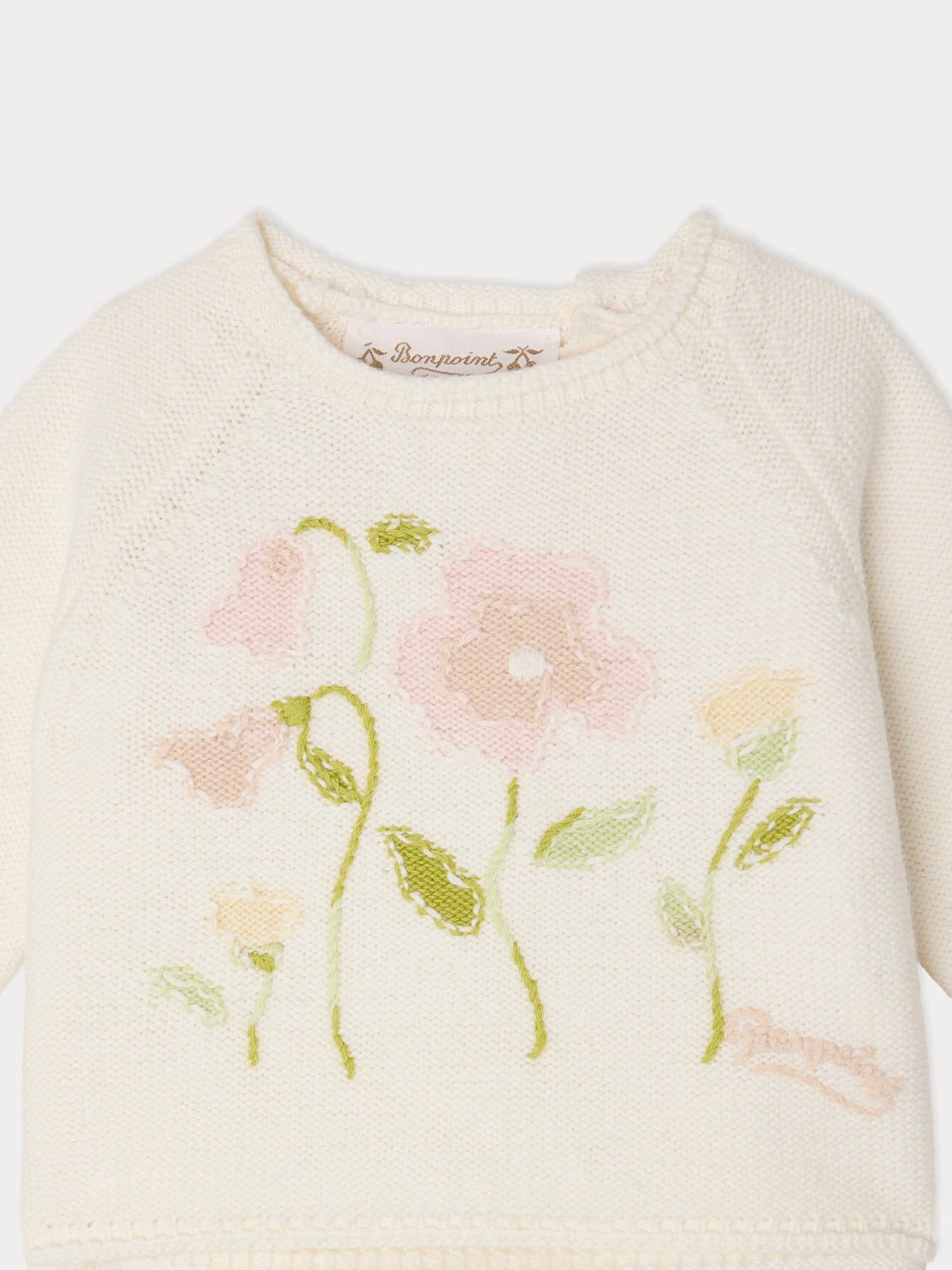 Loani hand-embroidered set in organic cotton and cashmere