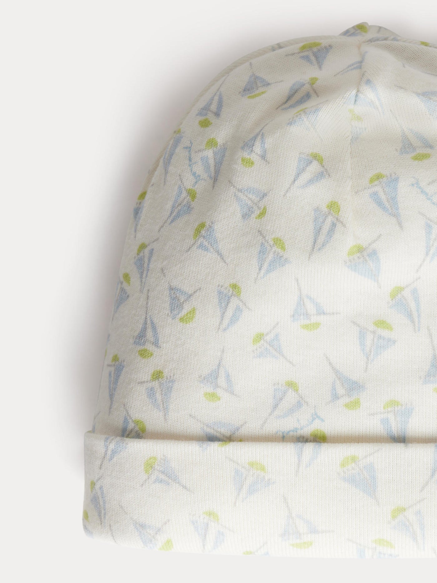 Lyann beanie with sailboat print in organic cotton