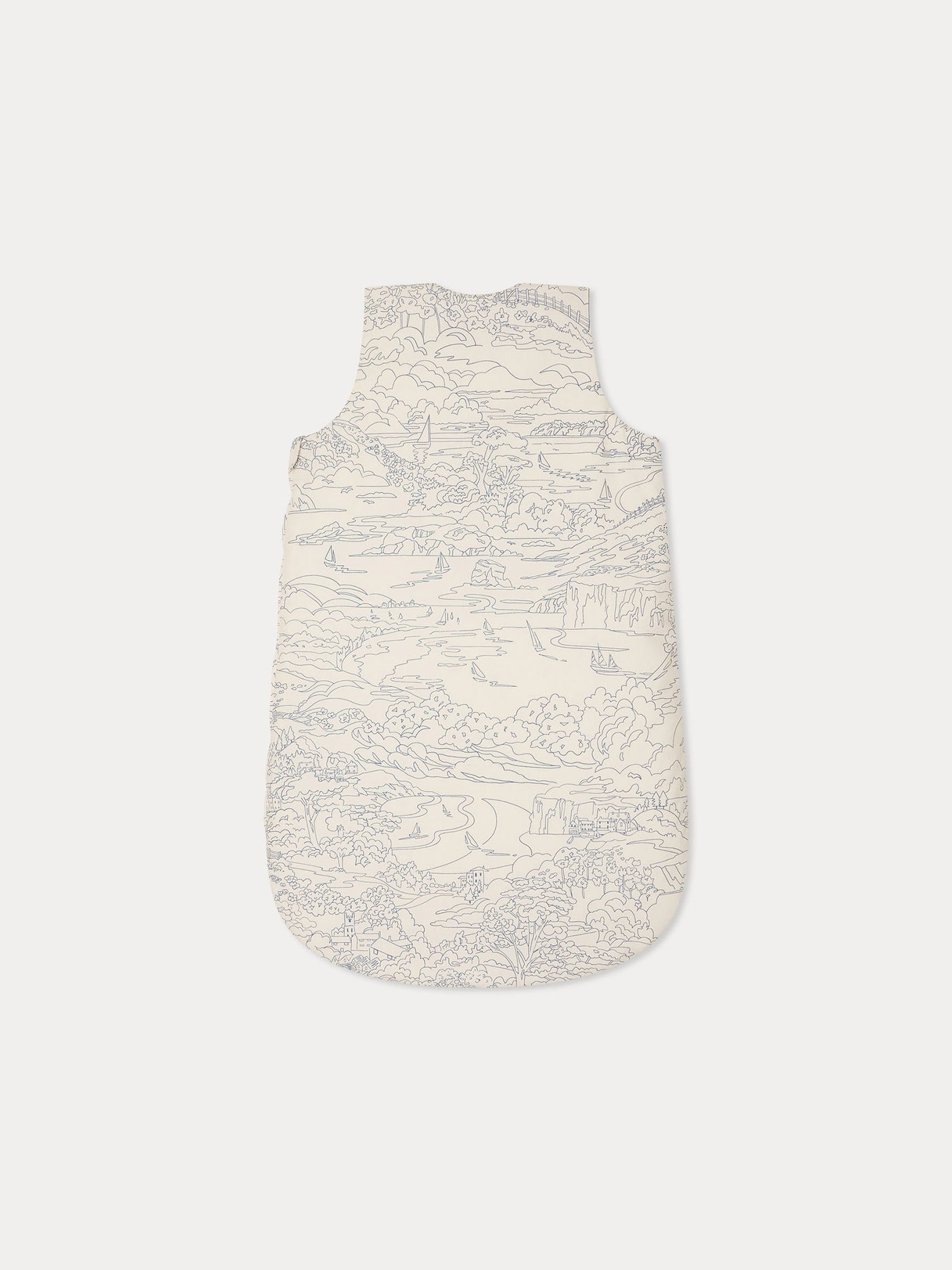 Joujou blue sleeping bag in Liberty fabric and organic cotton