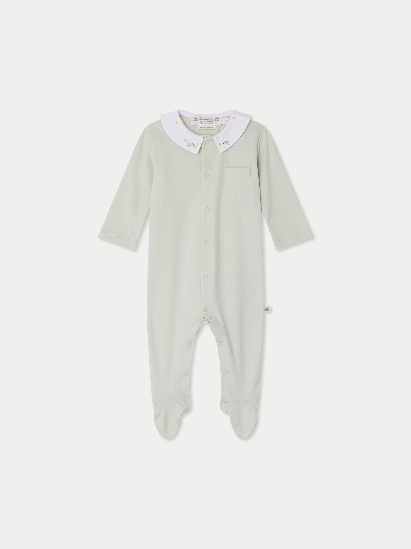 Tilouan pajamas with hand-embroidered seagull in organic cotton