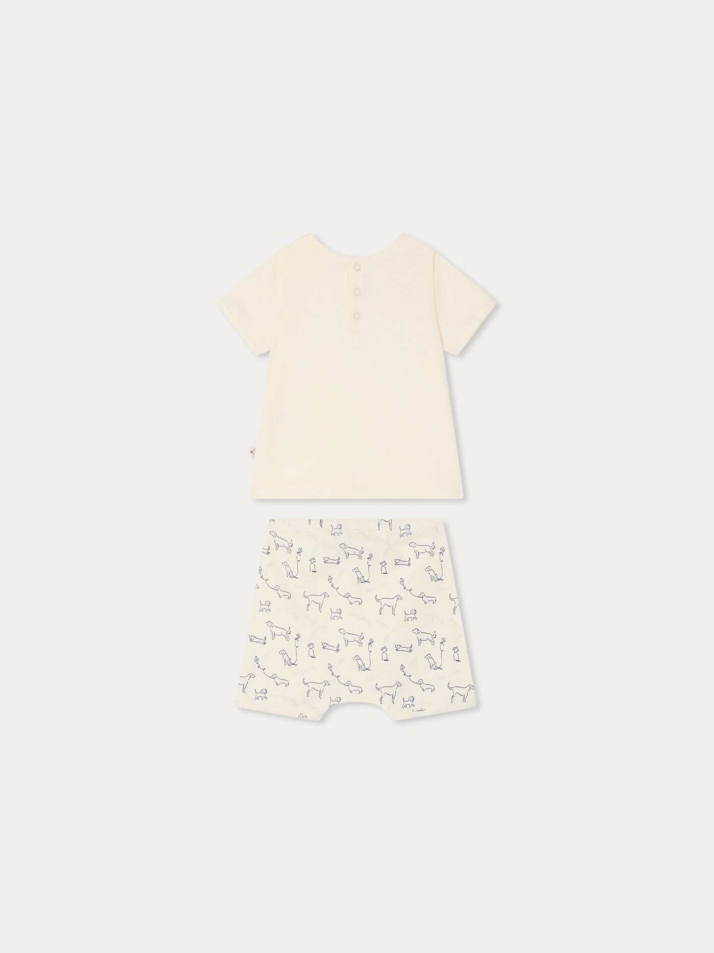 Fanilo embroidered and dog-print set in organic cotton