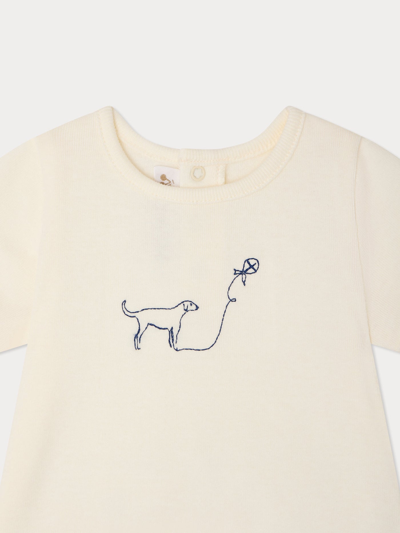 Fanilo embroidered and dog-print set in organic cotton
